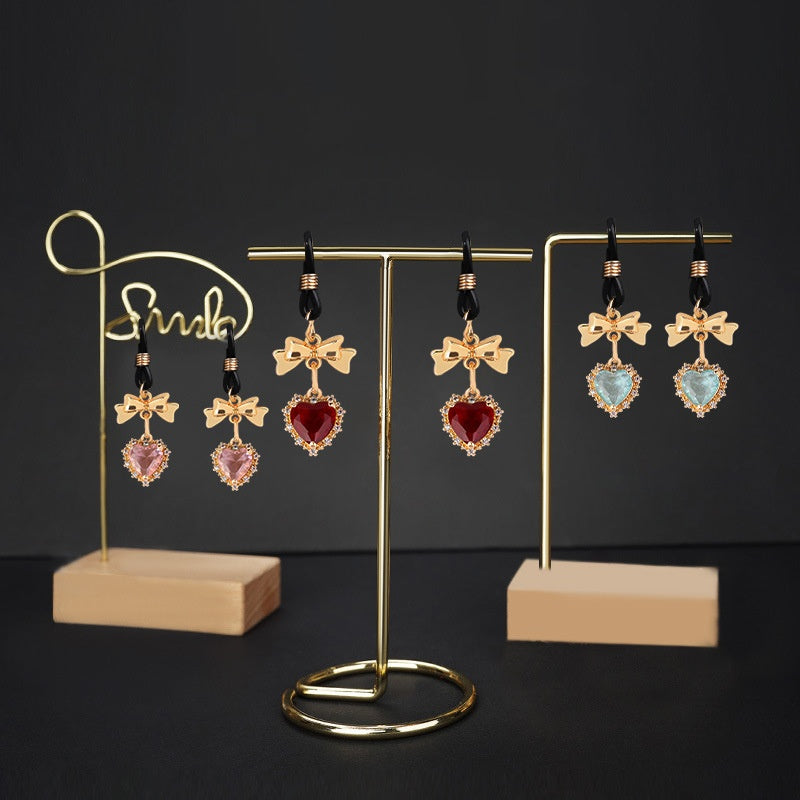 Bow Heart Gem Nipple Clips