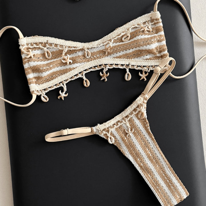 Boho Striped Crochet Bikini Set