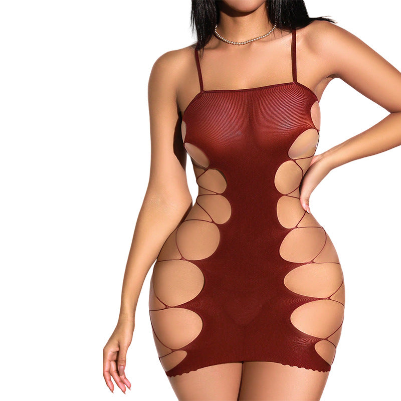 Seductive Sheer Cutout Mini Dress