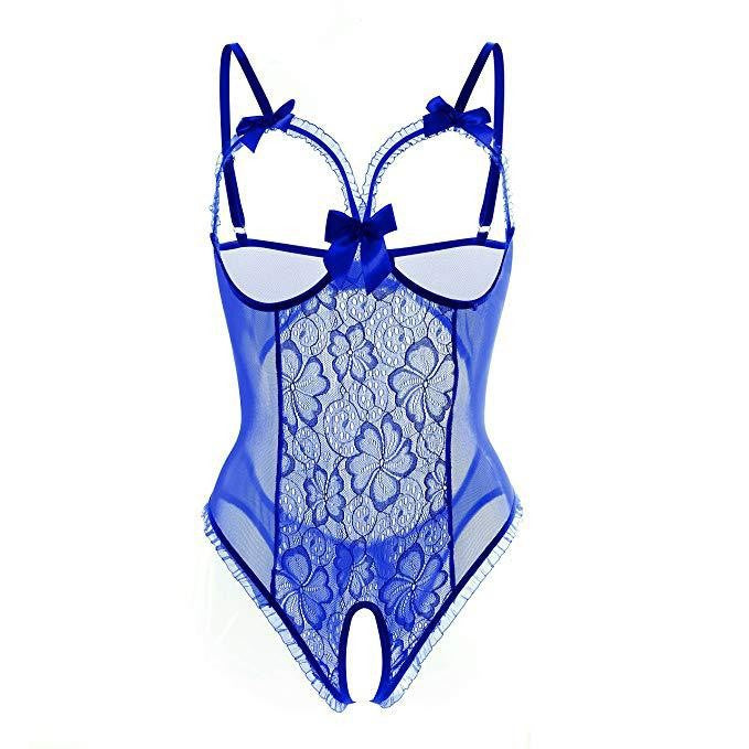 Seductive Floral Lace Teddy Bodysuit