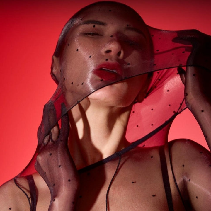 Aurora Dotted 1D Ultra-Sheer Glossy Bodysuit Stockings