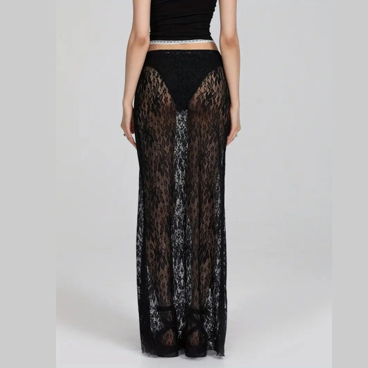 Sheer Floral Lace Mermaid Skirt