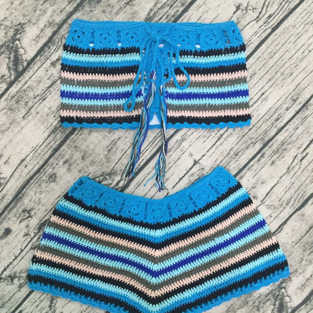 Rainbow Crochet Beach Outfit