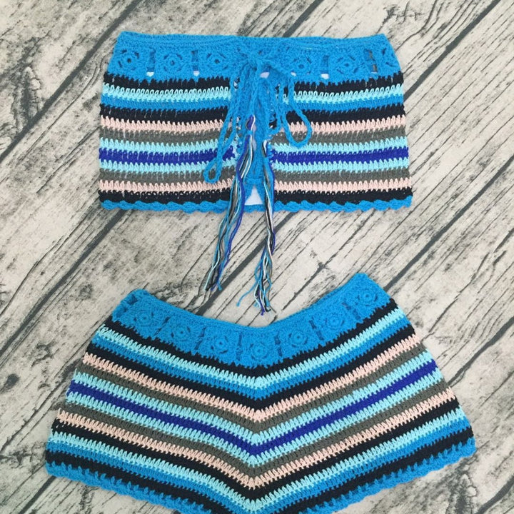 Rainbow Crochet Beach Outfit