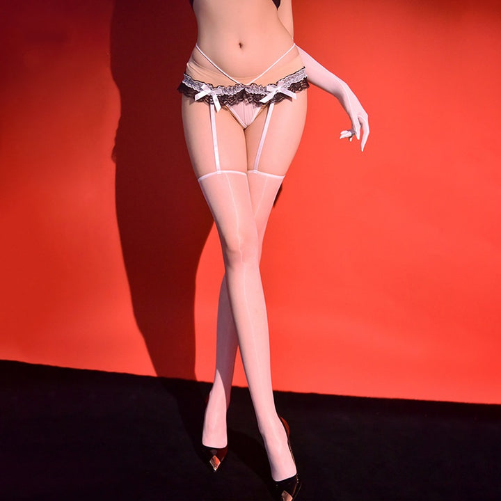 Transparent Temptation Lace Garter Set