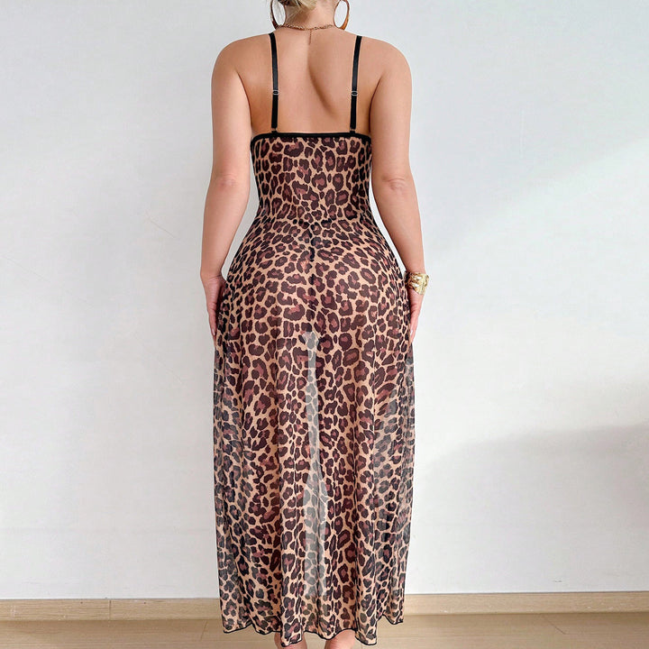 Wild Leopard Print Sheer Sleepwear