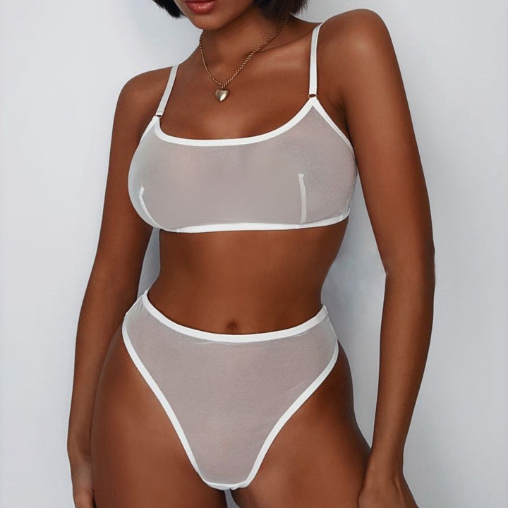 Adjustable Strap Sheer Mesh Lingerie