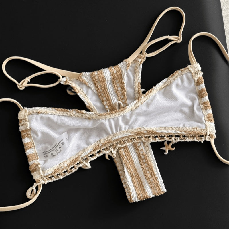 Boho Striped Crochet Bikini Set
