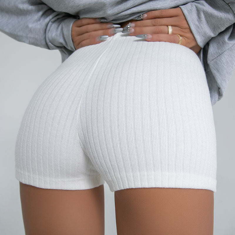 Ribbed Knit High Waist Biker Shorts