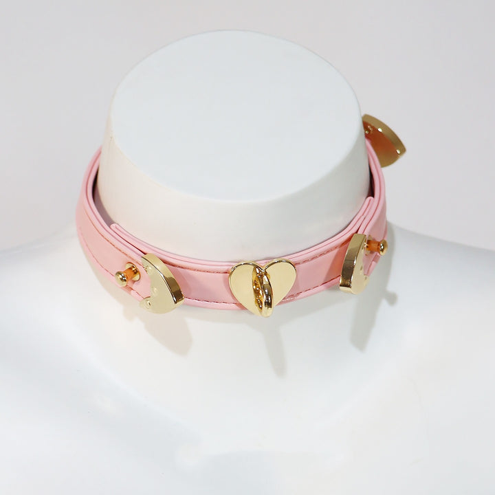 Heart & Moon Metal Studded PU Choker