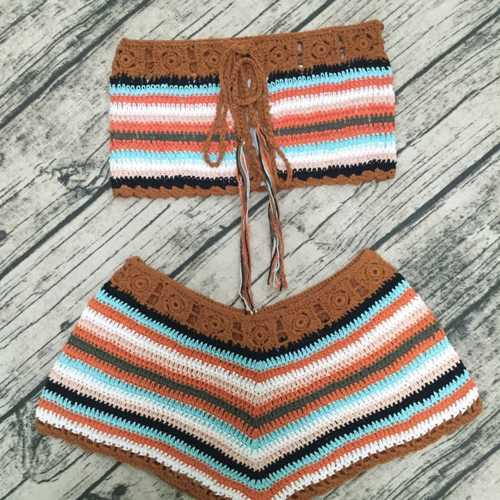 Rainbow Crochet Beach Outfit