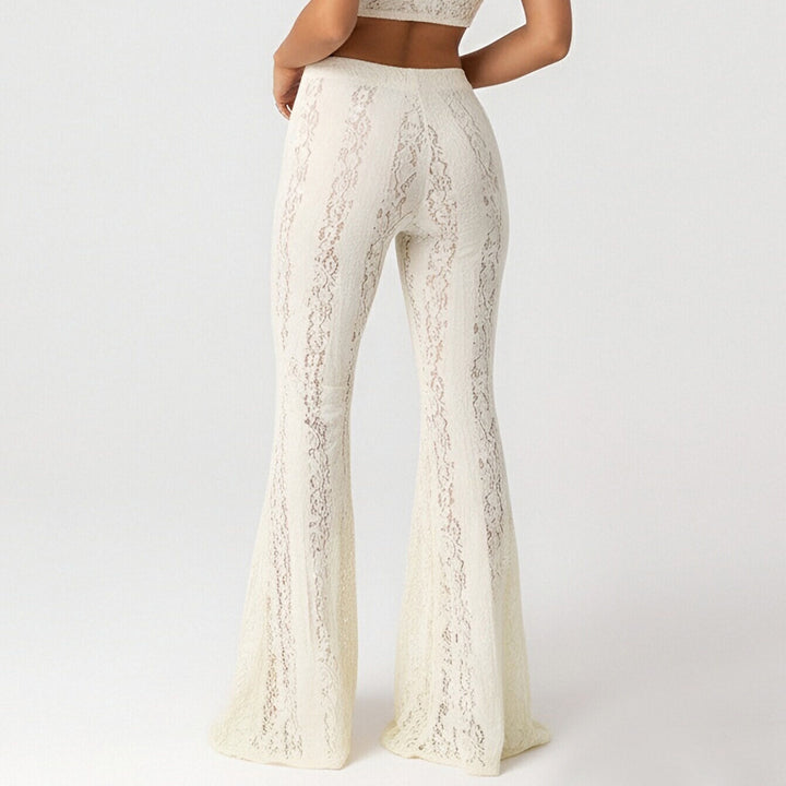 High Waist See-Through Bell Bottoms