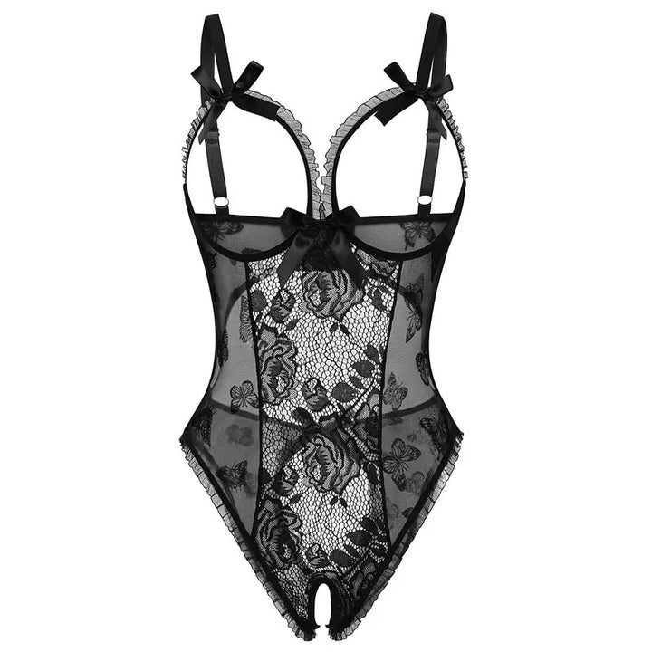 Seductive Floral Lace Teddy Bodysuit