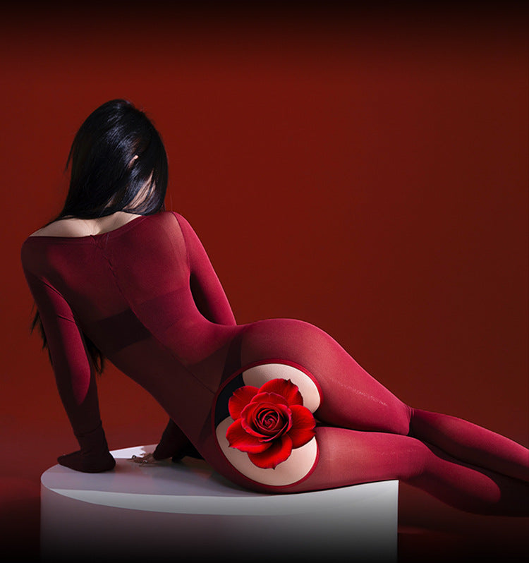 Velvet Bow Cutout Bodysuit