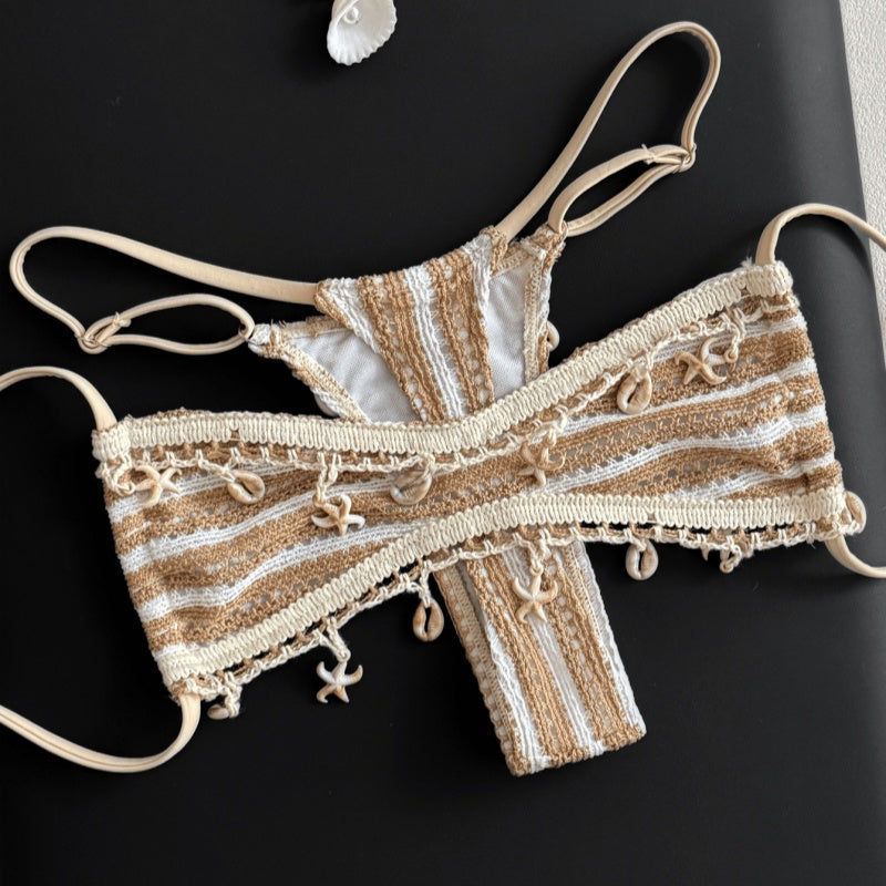 Boho Striped Crochet Bikini Set