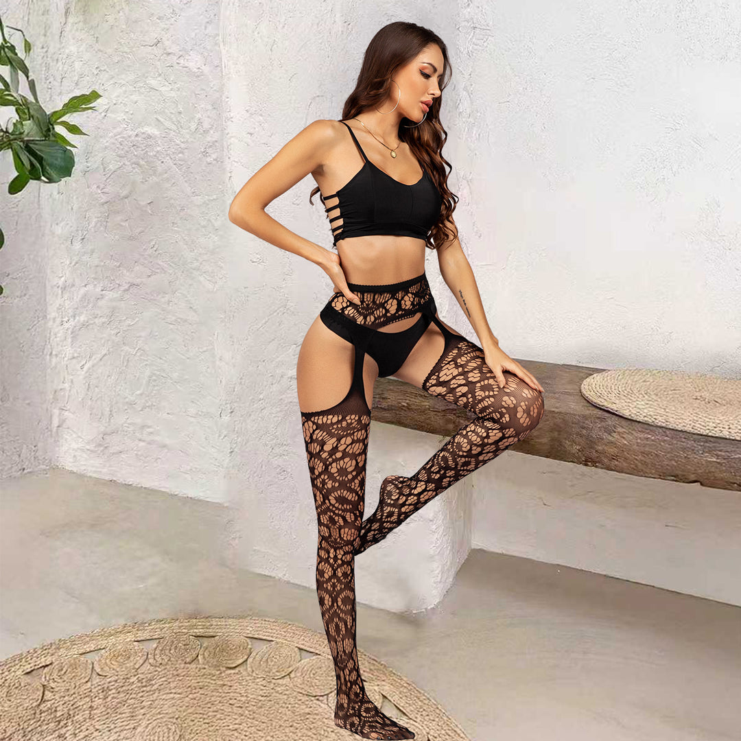 High Waist Lace Thigh High Stockings