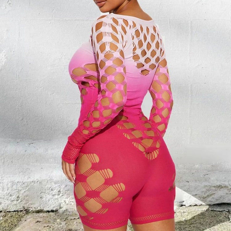 Sexy See-Through Gradient Playsuit