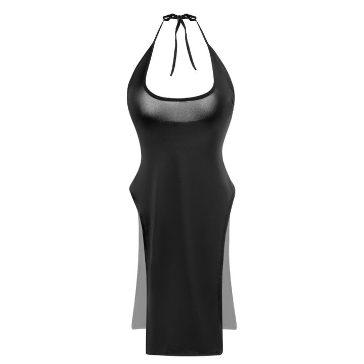Halter High Slit Sleeveless Dress