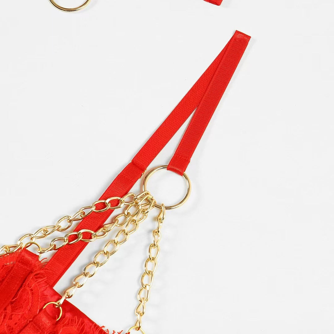 Crimson Halo Lace Lingerie Set