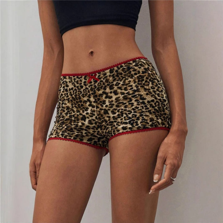 Leopard Print High Waist Boyshort Panties