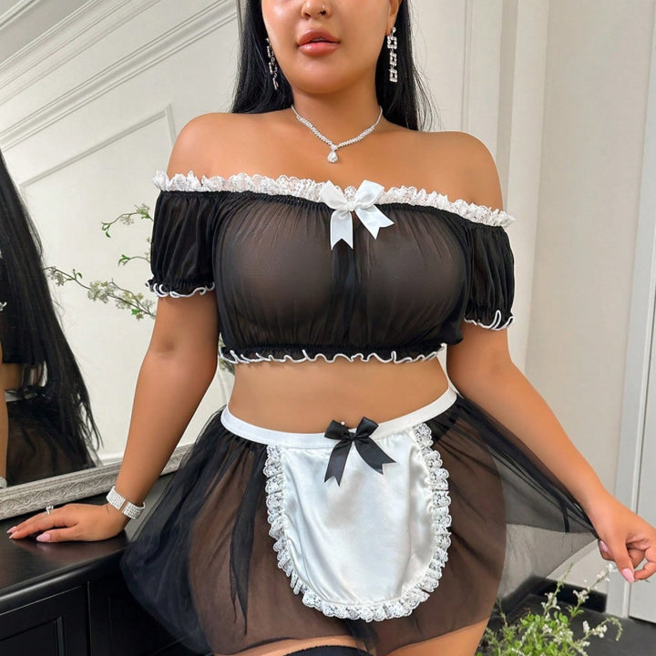Sexy Off-Shoulder Lace Maid Cosplay Lingerie