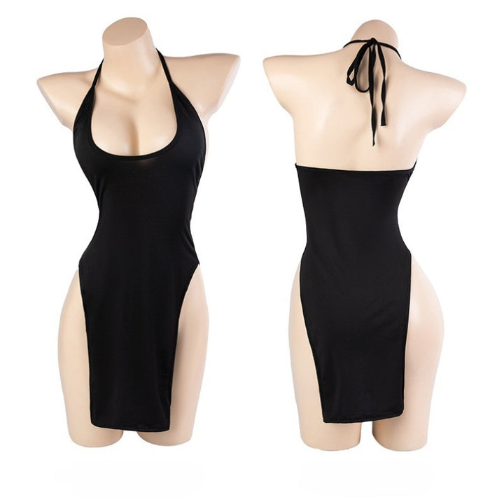 Halter High Slit Sleeveless Dress