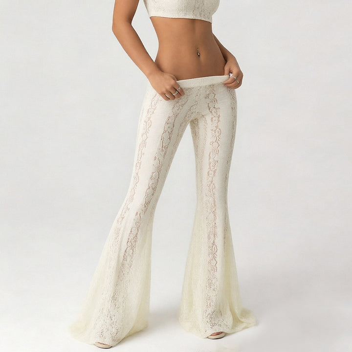 High Waist See-Through Bell Bottoms