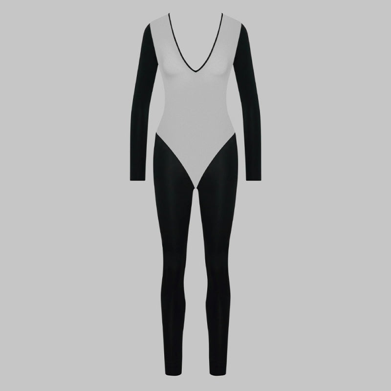 Daring Sheer Backless Bodysuit