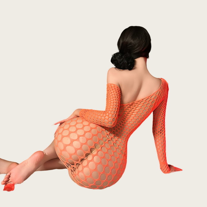 Midnight Mesh One-Shoulder Seduction Dress