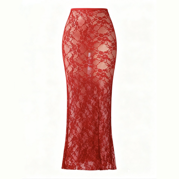 Sheer Floral Lace Mermaid Skirt