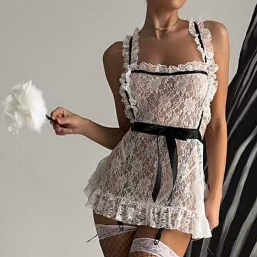 SM-Inspired Lace Maid Apron Set