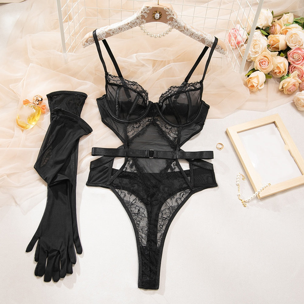 Seduction Sculpt Lace Bodysuit Set