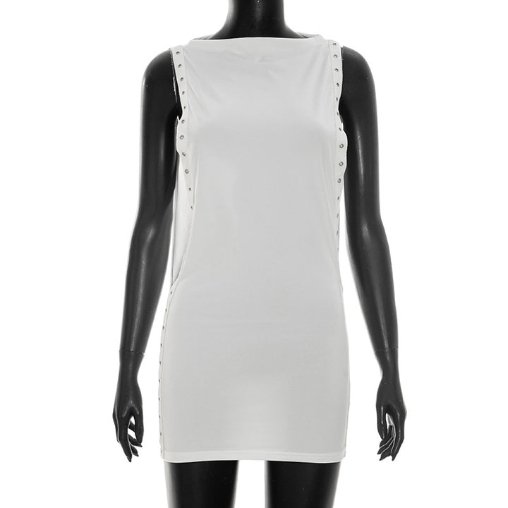 Sleeveless Rivet Side Cutout Dress