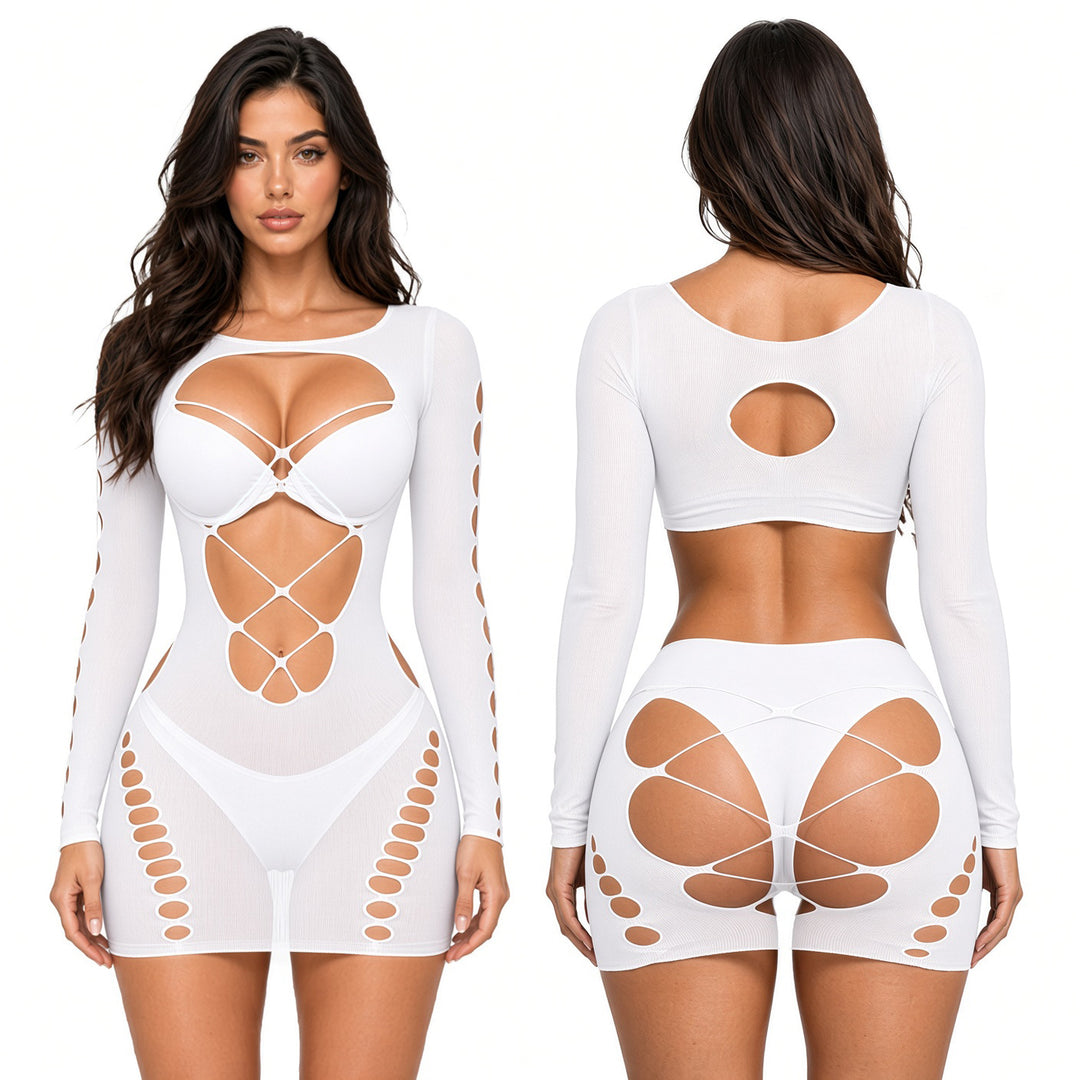 Long Sleeve Cut-Out Bodycon Mini Dress
