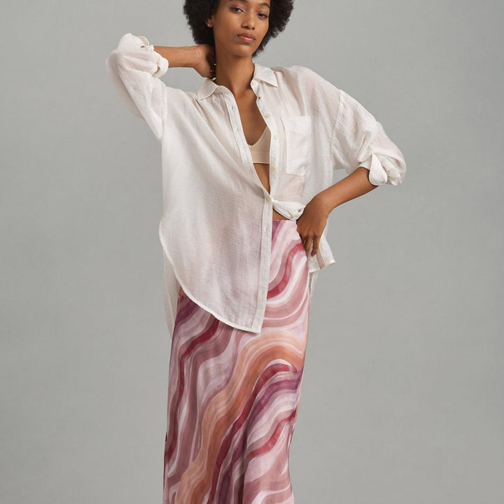 High Waist Satin Slip Maxi Skirt