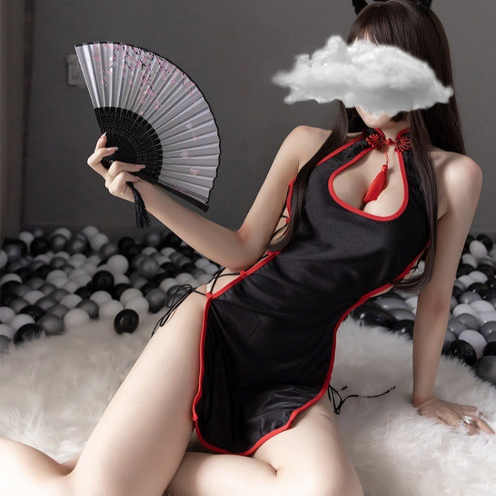 Qipao Lace‑Up Halter Cosplay Mini Dress