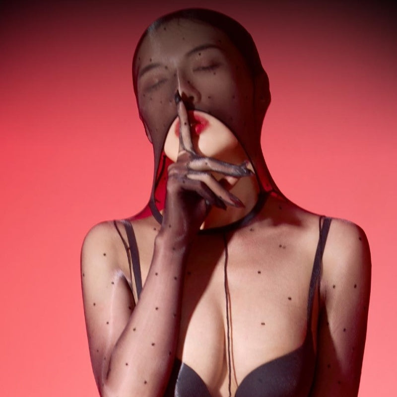 Aurora Dotted 1D Ultra-Sheer Glossy Bodysuit Stockings