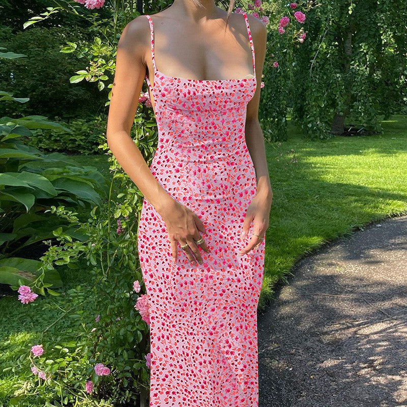 Floral Backless Bodycon Dress