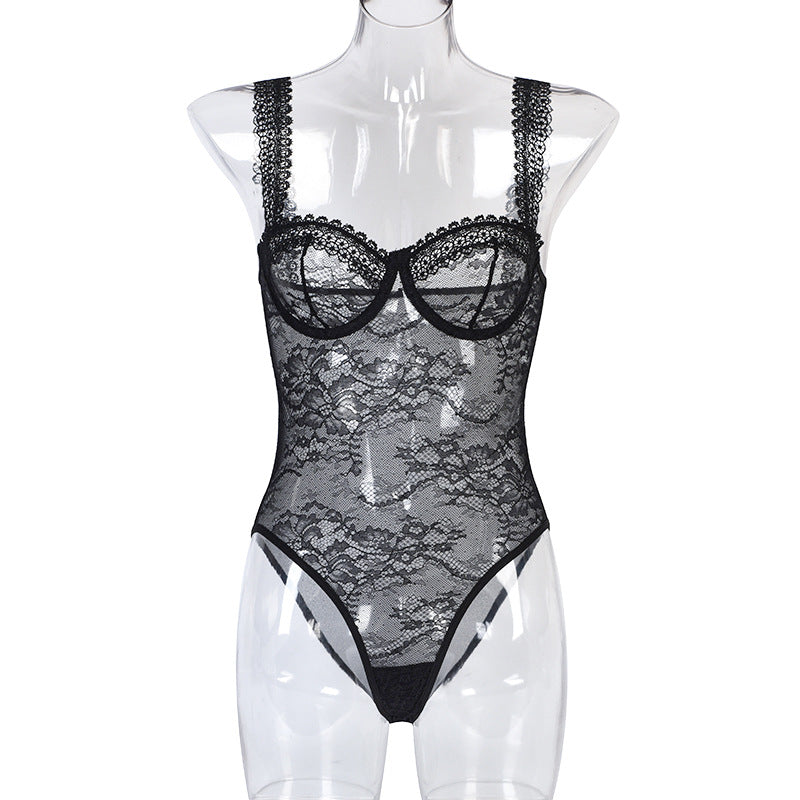 Sheer Curve-Enhancing Lace  Bodysuit