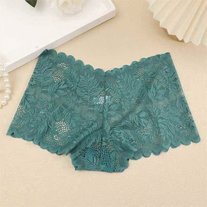 Leaf Lace Mid-Rise Boyshort Panties