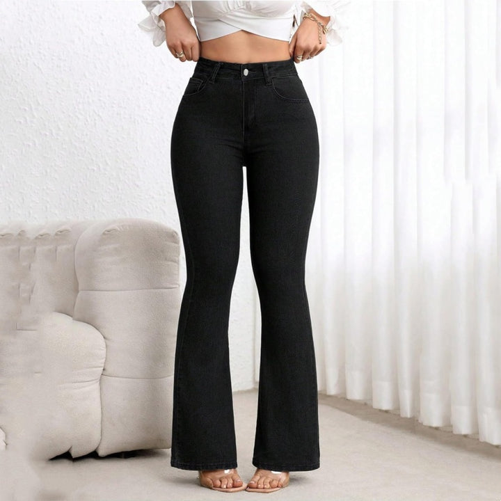 Women High Waist Stretch Flare Denim Jeans