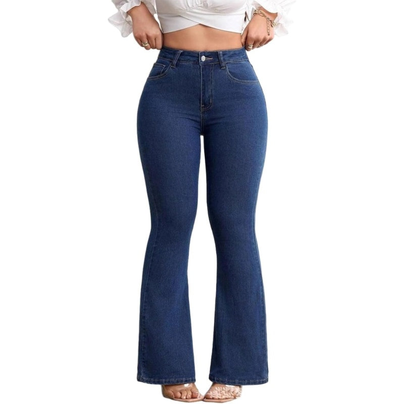 Women High Waist Stretch Flare Denim Jeans