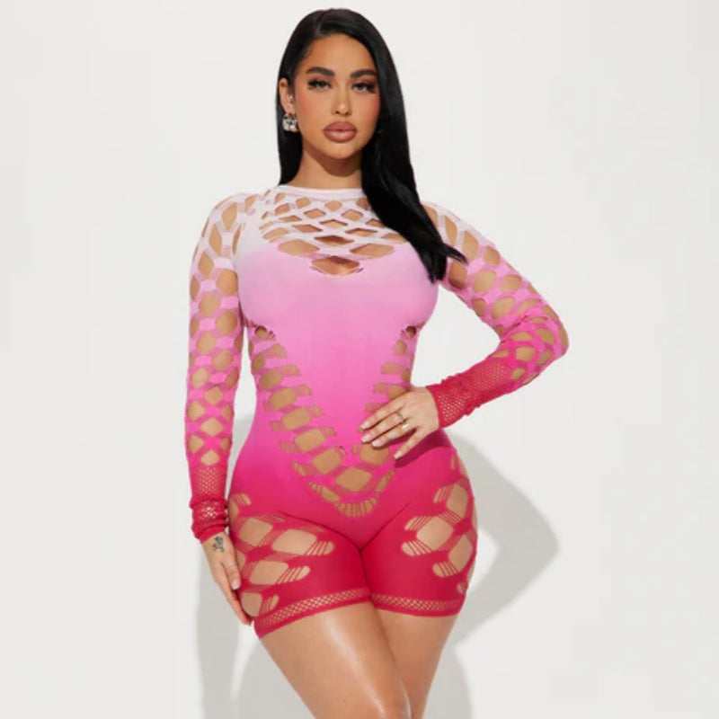 Sexy See-Through Gradient Playsuit