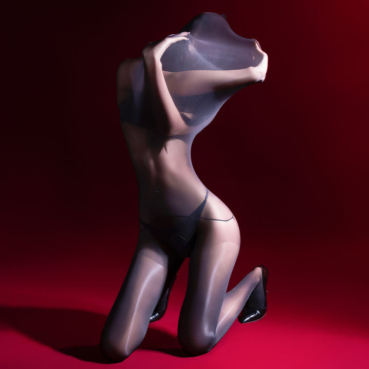 Full-Enclosure Shiny Bodystocking Suit