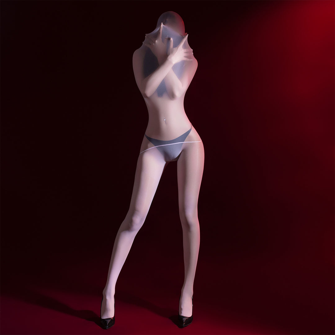 Full-Enclosure Shiny Bodystocking Suit