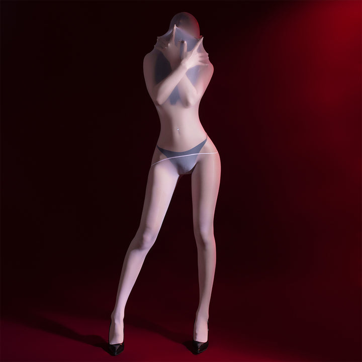 Full-Enclosure Shiny Bodystocking Suit