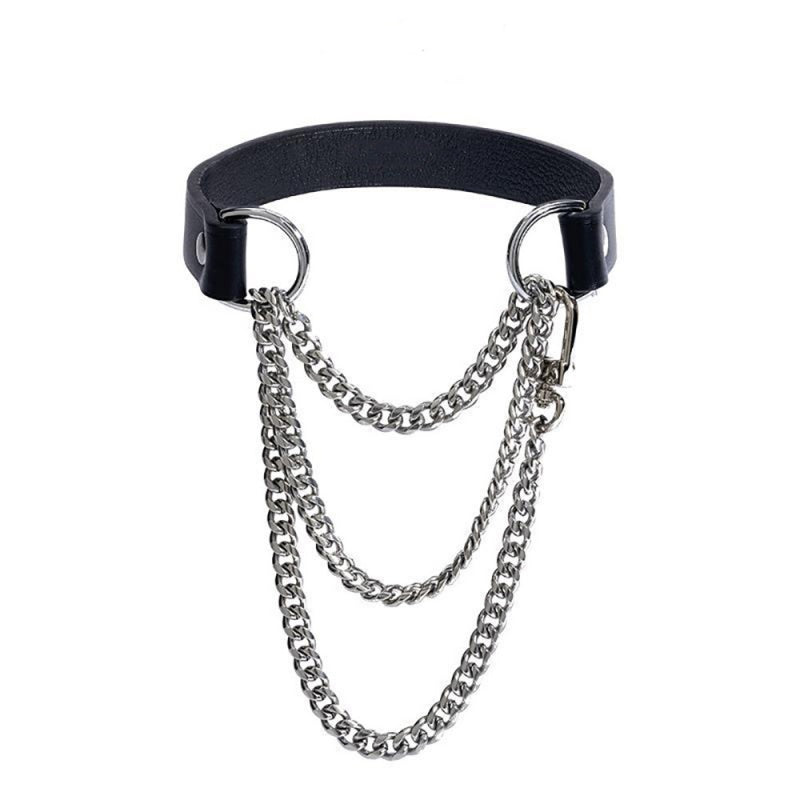 Y2K Punk Leather Choker Necklace