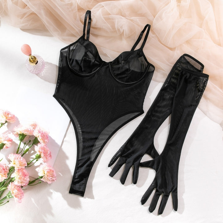 Minimal Sheer Mesh Cami Bodysuit