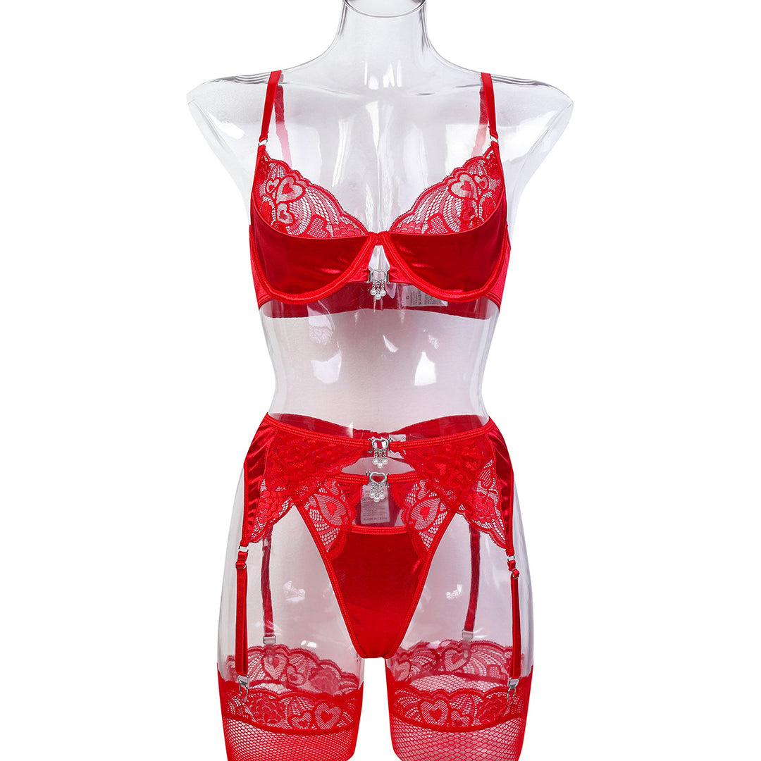 Scarlet Heart Lace Lingerie Set