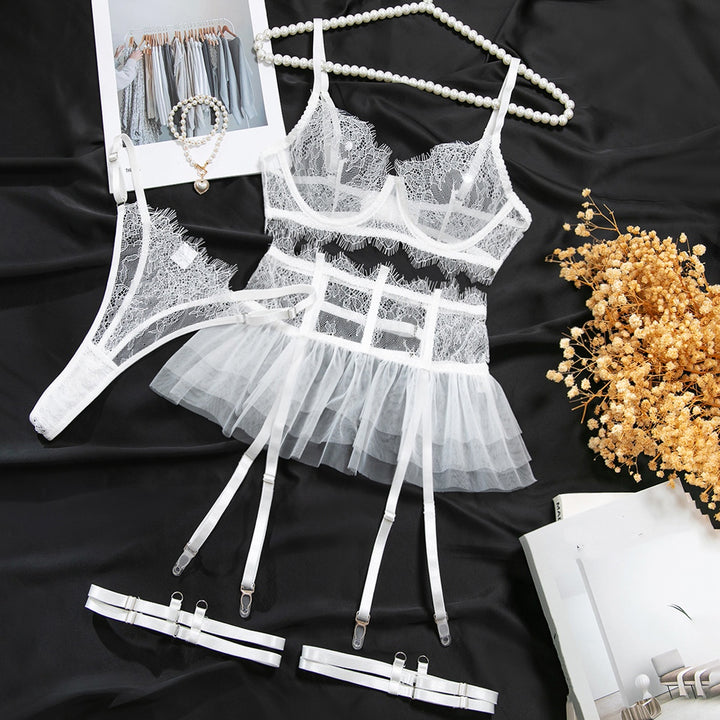 Ruffle Tulle Waist Cincher Lingerie Kit